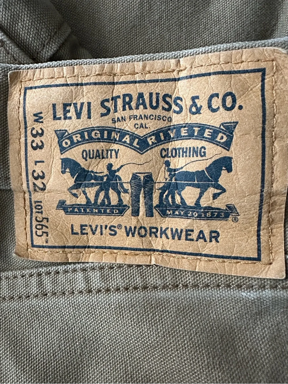 Levi’s 565 Double Knee Workwear Pants Relaxed Fit Utility Carpenter 33x32